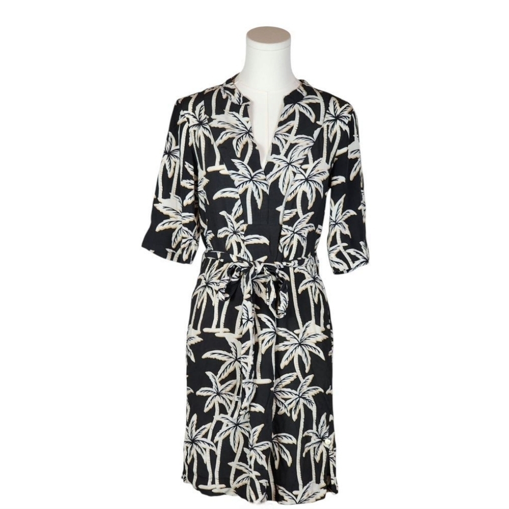 Scotch & Soda Palm Print Viscose Shirt Dress Sun Seekers Tropical XS - Picture 2 of 11